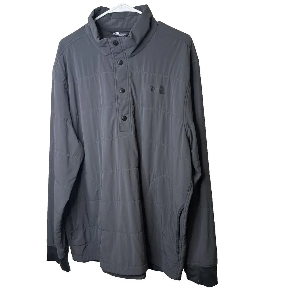 The North Face Mountain Sweatshirt Pullover Mens 2XL 1/4 Snap Neck Quilted Gray